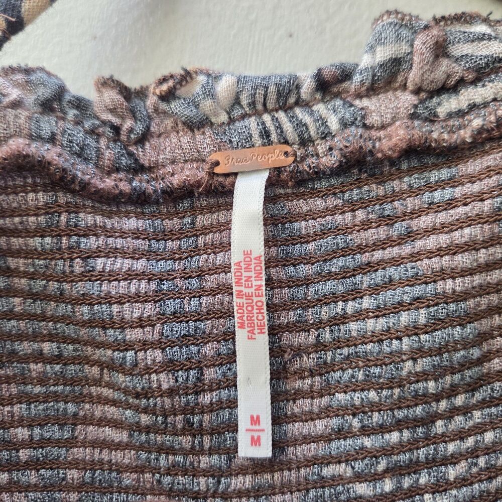 Free People Sweet Nothing Midi/Maxi Dress Women Med Brown Patina Combo Vacation - Picture 4 of 15